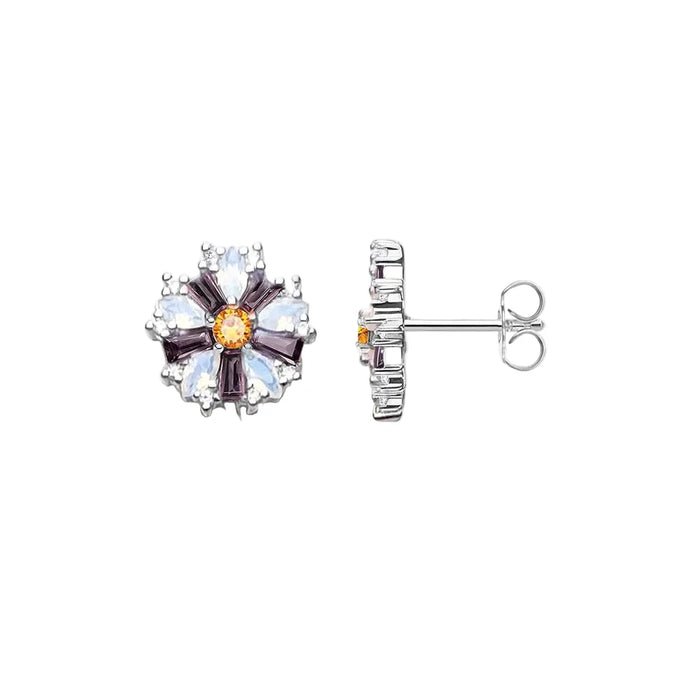 925 Sterling Silver Boho Flower Stud Earrings Romantic Gift