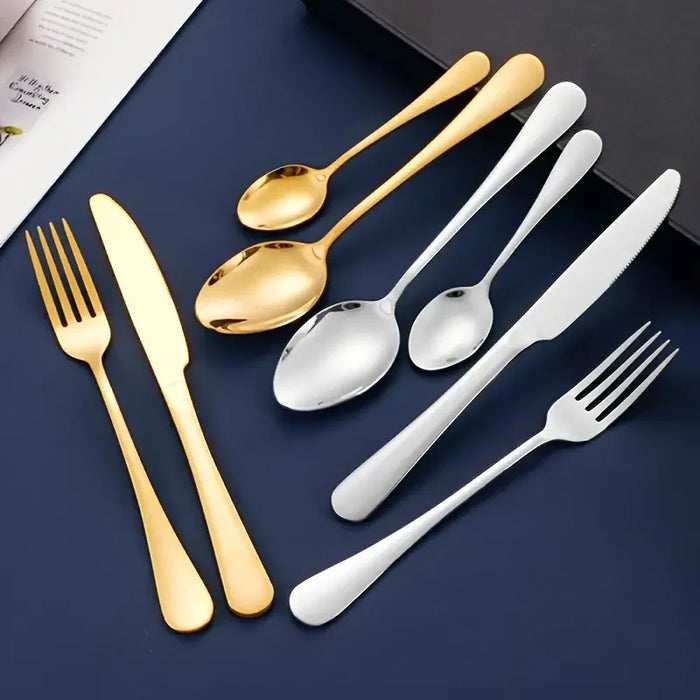 4 / 16 / 24 Piece Stainless Steel Cutlery Set Round Handle Wedding / Hotel