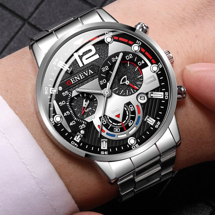 Stainless Steel Analog Watch Calendar