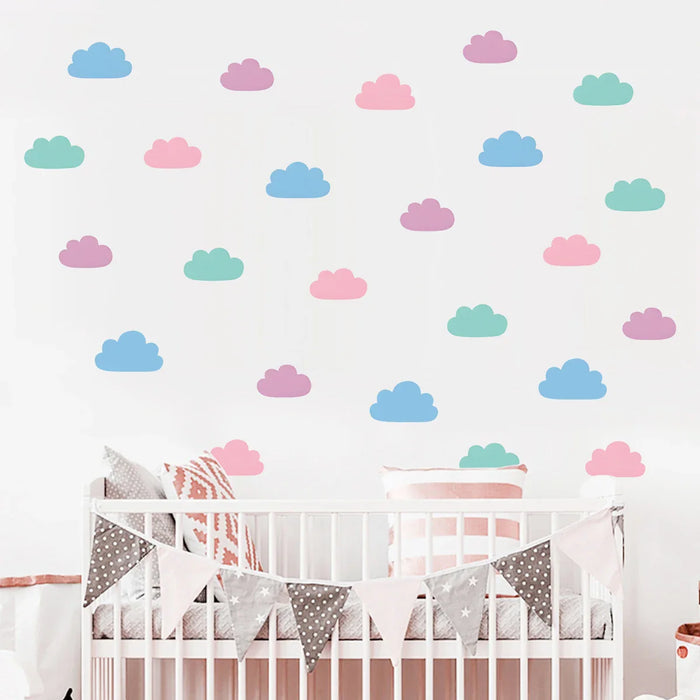Colourful Cartoon Cloud Wall Stickers For Kids Room Decor