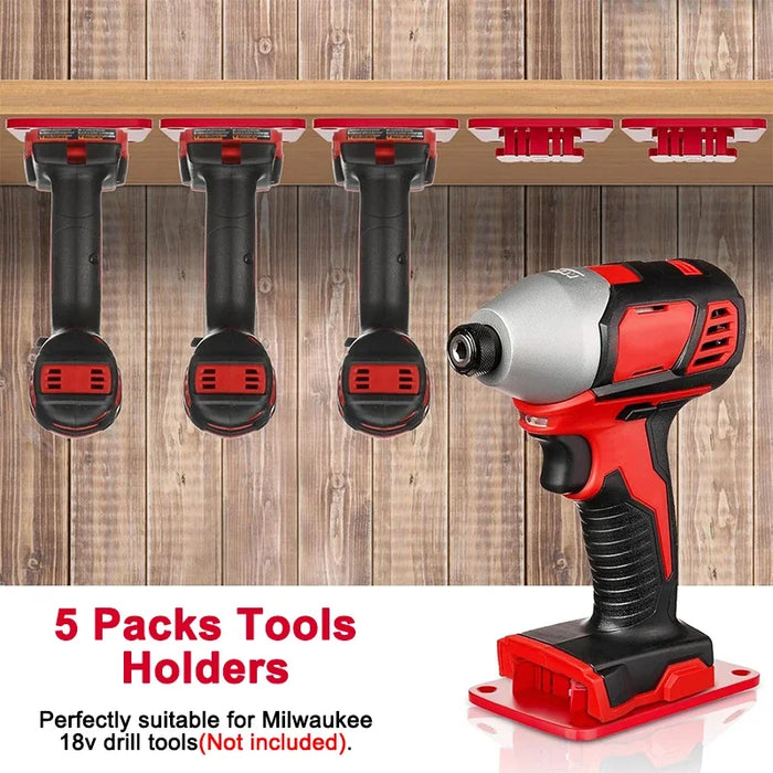 5 / 10 Pack Universal Battery Storage Rack For 14.4V And 18V Li Ion Batteries Wall Mount Tool Bracket For Dewalt Makita And Milwaukee Compatible Batteries