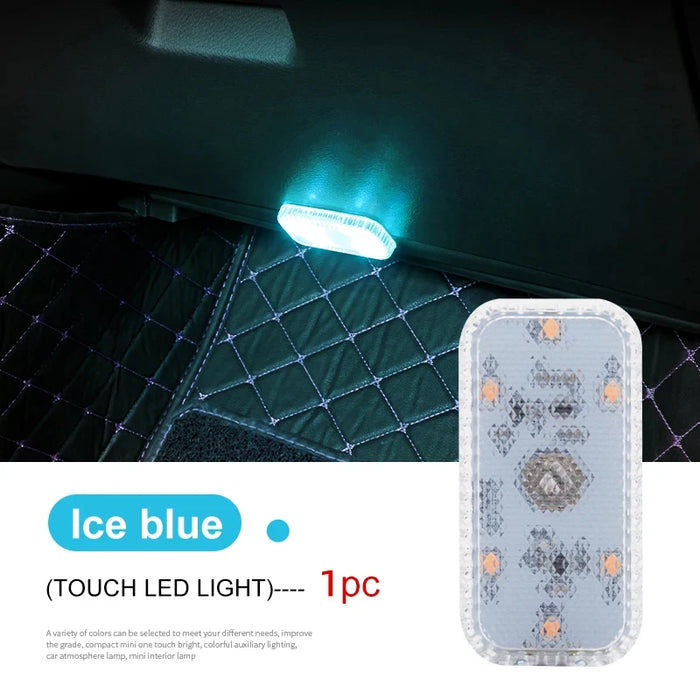 Mini Wireless Usb Car Interior Led Light Roof Door Trunk Storage Box Touch Control