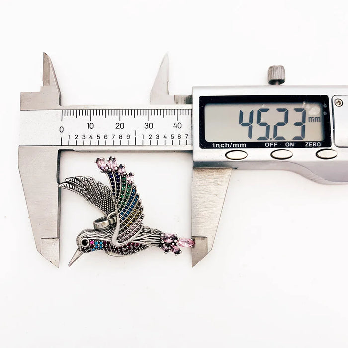 925 Sterling Silver Vibrant Hummingbird Pendants Autumn Fine Jewelry In Boho Gift For Her