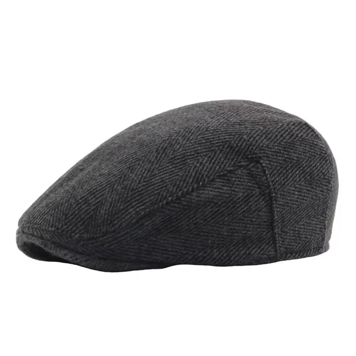 Coarse Grain Fluff Newsboy Cap For Men Autumn / Winter Herringbone Beret