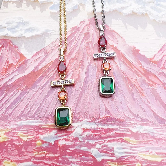 925 Sterling Silver Geometric Necklace Fashion Jewelry For Women