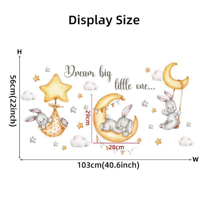 Adorable Watercolour Bunny Wall Stickers For Kids Room Decor