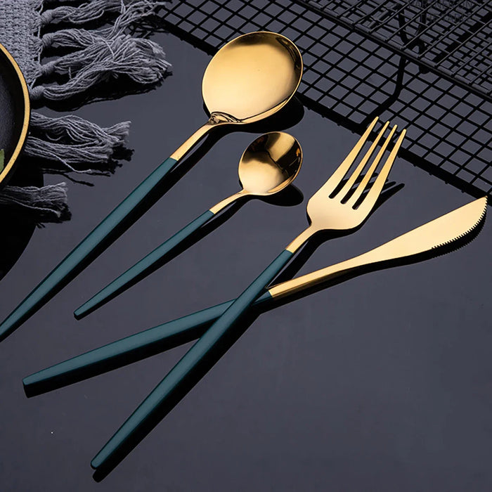 36 Piece Stainless Steel Flatware Set For Elegant Dining