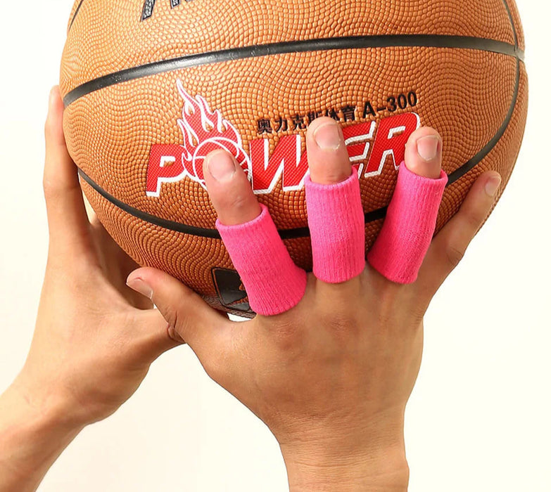 10Pcs Elastic Finger Sleeves For Basketball Volleyball Badminton Sports Safety Thumb Brace