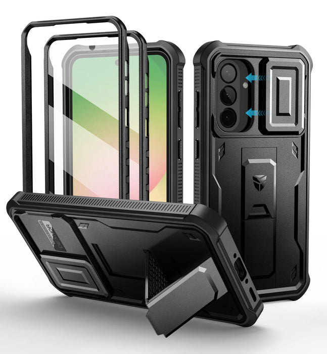 For Samsung Galaxy A56-5G Heavy Duty Military Grade Protection Shockproof Case With Bulit-In Magnetic Slide Camera Case