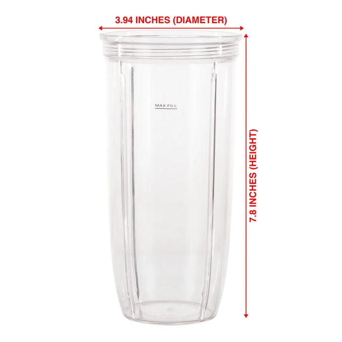 32 Oz Cup And To-Go Lid Replacement Parts Compatible With Nutribullet Pro 1000 Combo And Select Blenders