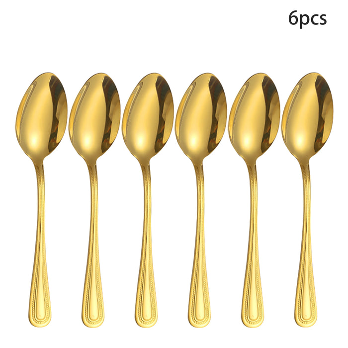 4 / 6 / 16 / 24 Piece Stainless Steel Gold Tableware Set