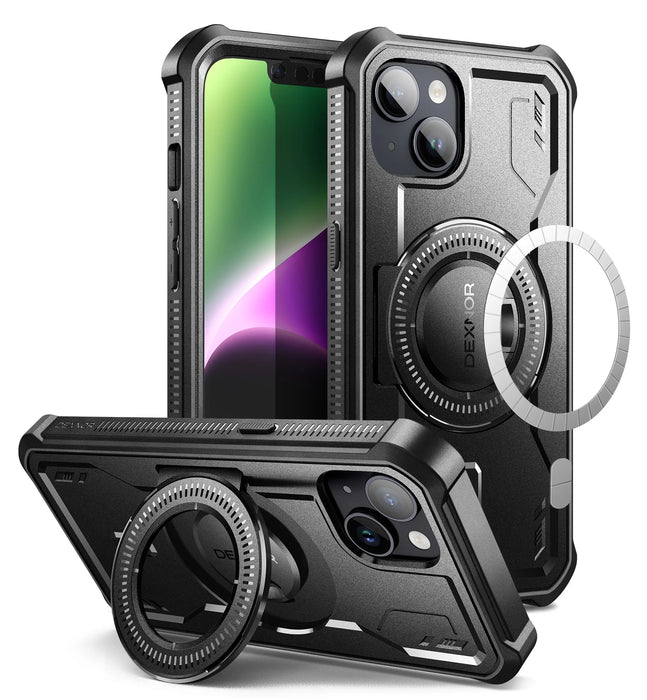 For Iphone 14 / 13 Magsafe Shockproof Rugged Bumper Case Protective With Built In Screen Protector