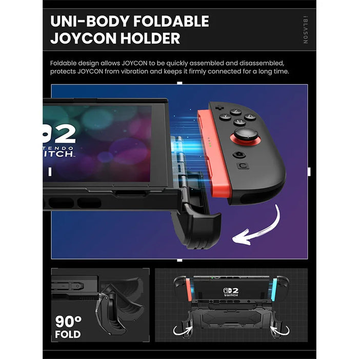 For Nintendo Switch 2 Case With Stand Matrix Dockable Comfortable Ergonomic Grip Protective Bumper Case