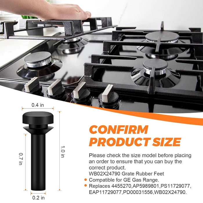 24 Pack Wb02X24790 Grate Rubber Feet For Ge Gas Stove Top Range Grate Foot Pads 4455270 Ap5989801 Ps11729077 Eap11729077