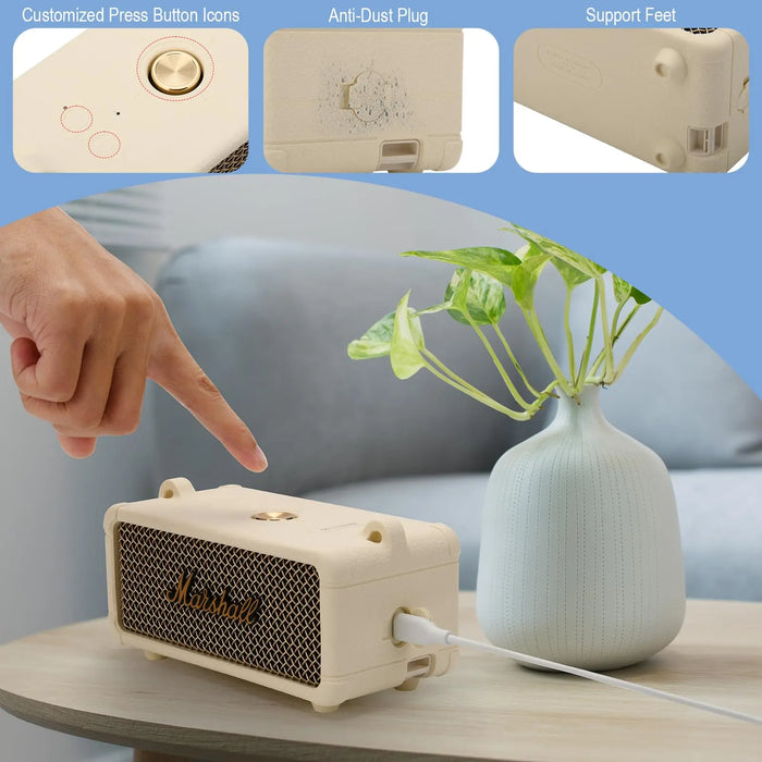 Silicone Case For Marshall Emberton Iii Speaker Protective Cover Anti-Scratch Shell Waterproof Carrying Case Speaker Accessories