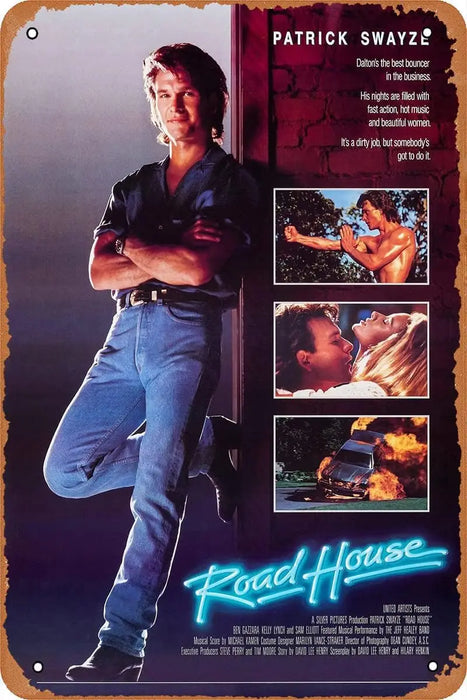 Retro Road House Movie Poster Metal Sign Home Decor