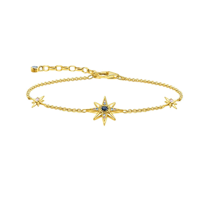 925 Sterling Silver Lucky Royalty Star Bracelet Link Chain Boho Jewelry For Women
