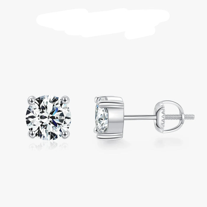 925 Sterling Silver 2.00Ct Moissanite & Lab Diamond Stud Earrings For Womend Colour