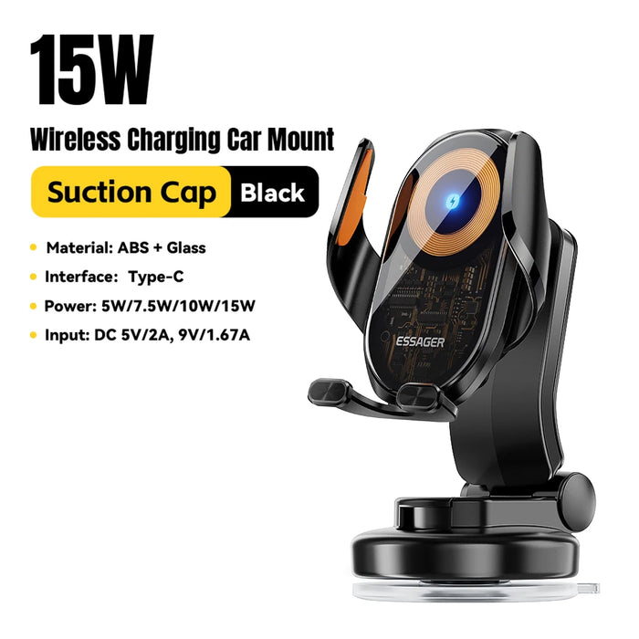 15W Magnetic Wireless Car Charger For Macsafe 15W Cooling Stand Holder For Iphone 16 15 14 13 12 Pro Max Xiaomi Samsung