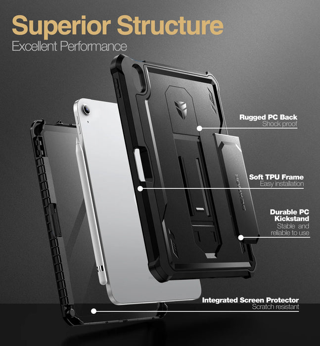 For Ipad 10Th Generation Gen 10.9 Inch 2022 Full Body Protective Case Built-In Screen Protector With Pencil Holder