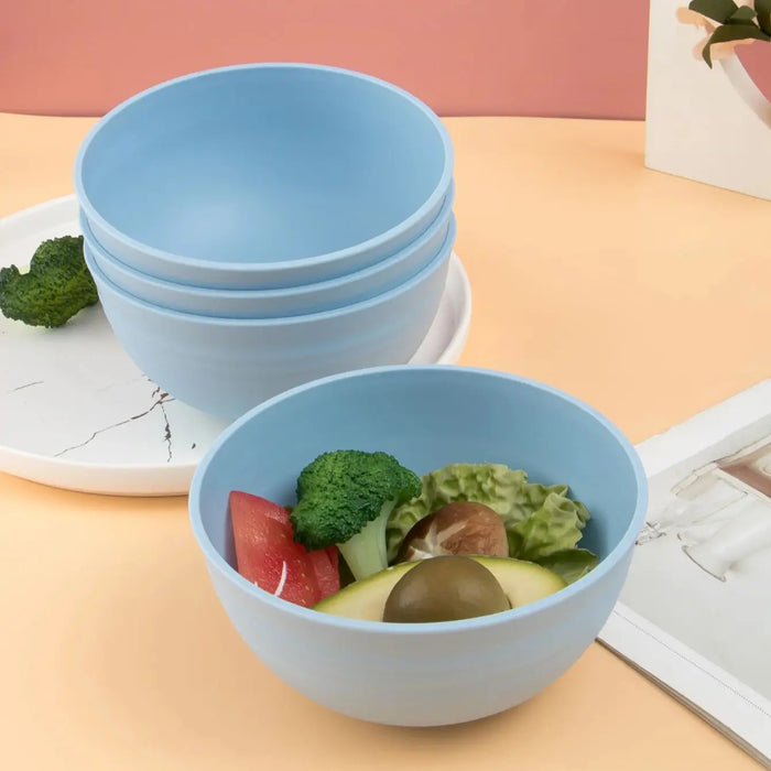4 / 6 / 8 Piece Reusable Light Blue Cereal Bowls Ideal For Food Dessert Camping