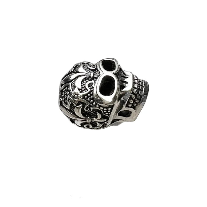 925 Sterling Silver Fleur-De-Lis Skull Bead Street Rebel Charm For Europe Karma Bracelets