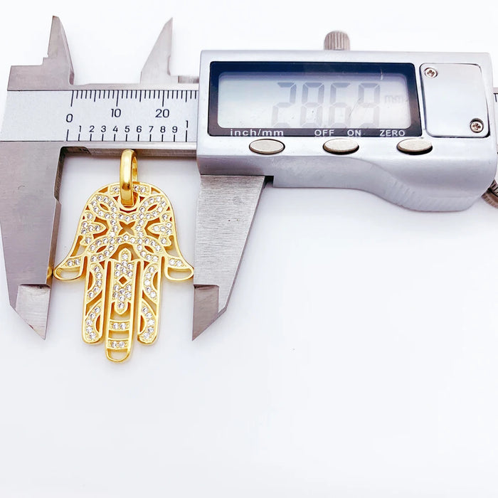 925 Sterling Silver H & Of Fatima Pendant Gold Colour Gift For Women & Men