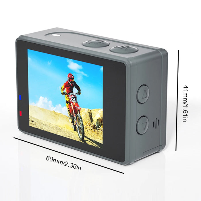 Action Camera Wifi Dual Screen 2.0 Inch Touch Screen 30M Waterproof Sport Camera Outdoor Mini Cam 120° Exercise Video Recorder