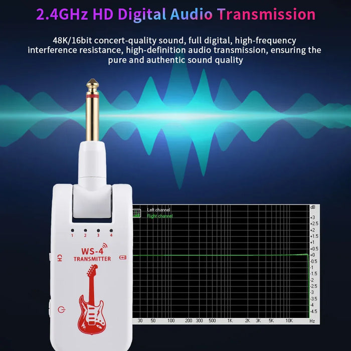 Wireless Guitar System For Electric Guitar / Bass 2.4G 48K / 16Bit