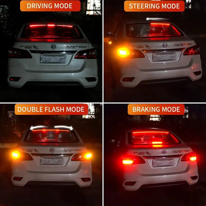 90Cm Red Led Car Brake Stop Light Strip Multi-Mode Rear Tail Warning Lamp For Universal Vehicles