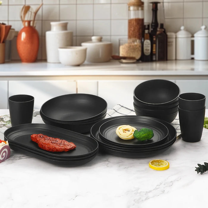 24 Piece Plastic Cutlery Set For Outdoor Camping