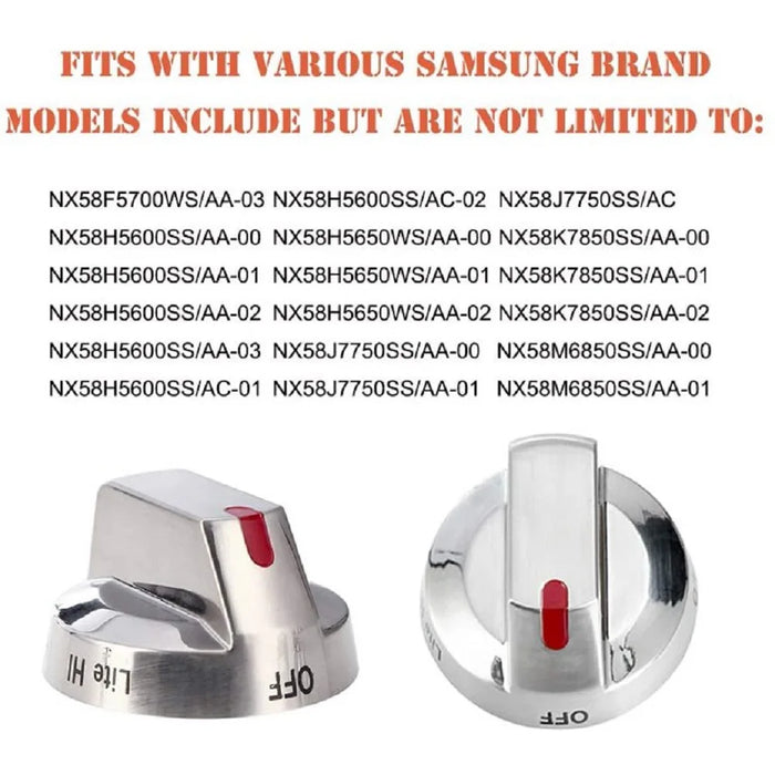 Dg64-00473A Top Burner Control Dial Knob Range Oven Replacement For Stove Burner Oven 5 Pack