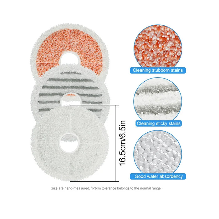 6 Pack Mop Pads For Bissell Spinwave + Vac Cordless 37643 / 3764 All-In-One Powered Spin Mop & Vacuum