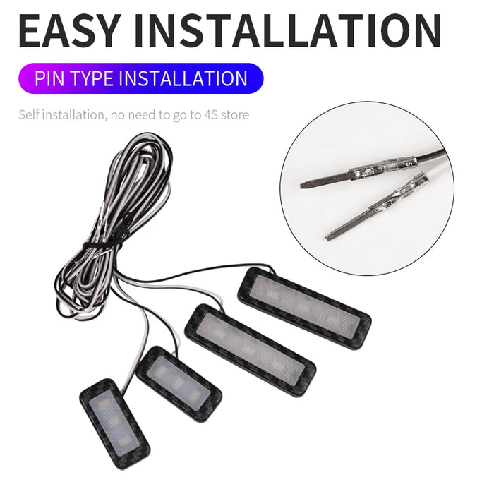 Universal Car Door Interior Led Atmosphere Lights 4Pcs