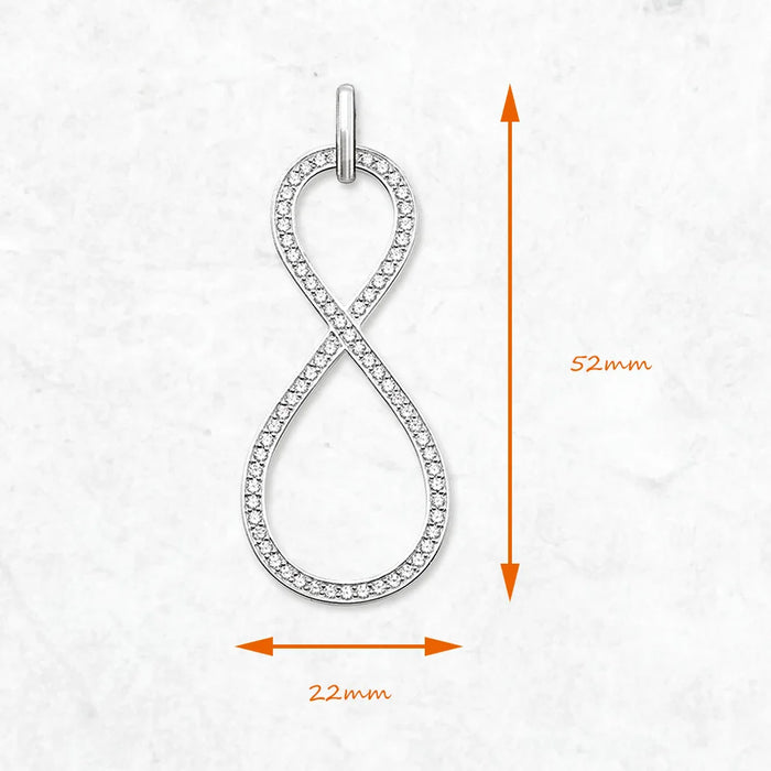 925 Sterling Silver Large Infinity Summer Pendant Trendy Gift For Women