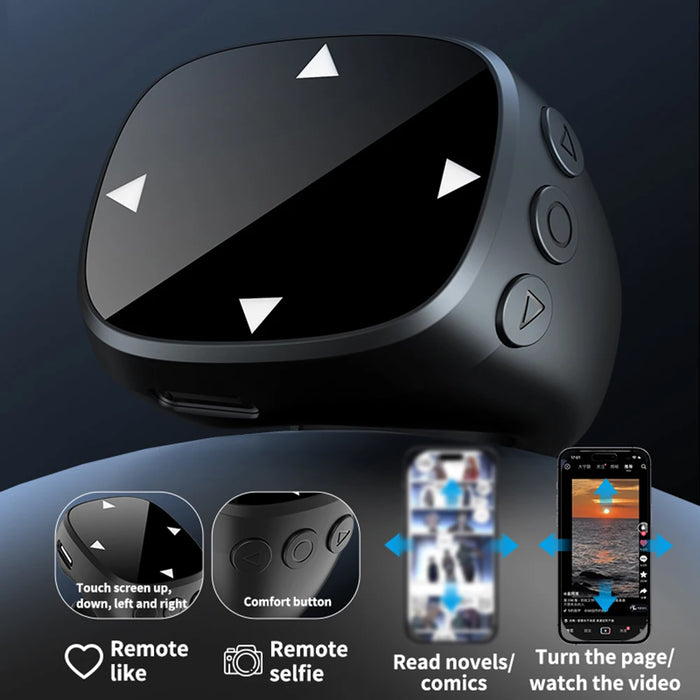 Smart Fingertip Ring Remote Control Touch Screen Wireless Bluetooth Mobile Remote Control Auto Page Turner Browsing For Tiktok