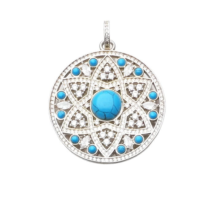 925 Sterling Silver Blue Ornament Pendant Fashion Jewelry For Women
