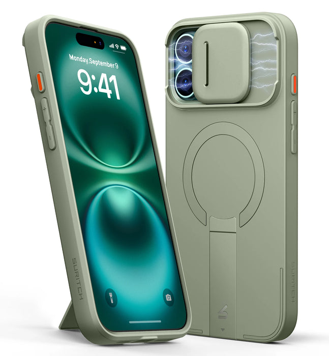 For Iphone 16 Pro Max Slide Camera Shockproof Protective Case With Stand