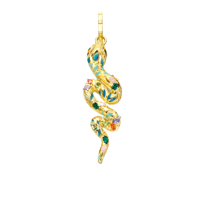 925 Sterling Silver Boho Twisted Snake Pendant Summer Jewelry For Women