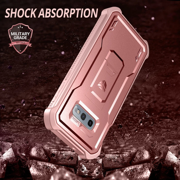 For Samsung Galaxy S10E 5.8 Inch Full Body Bumper Military Grade Armor Shockproof Case With Built-In Screen Protector