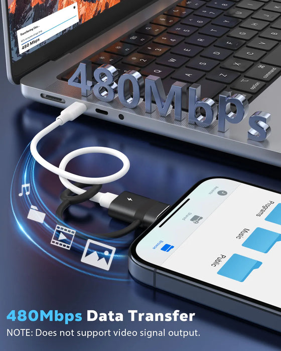 For Iphone 14 Usb C To Lightning Adapter With 36W Pd Fast Charging Not For Audio / Otg Usb-C Female To Lightning Male Adapter