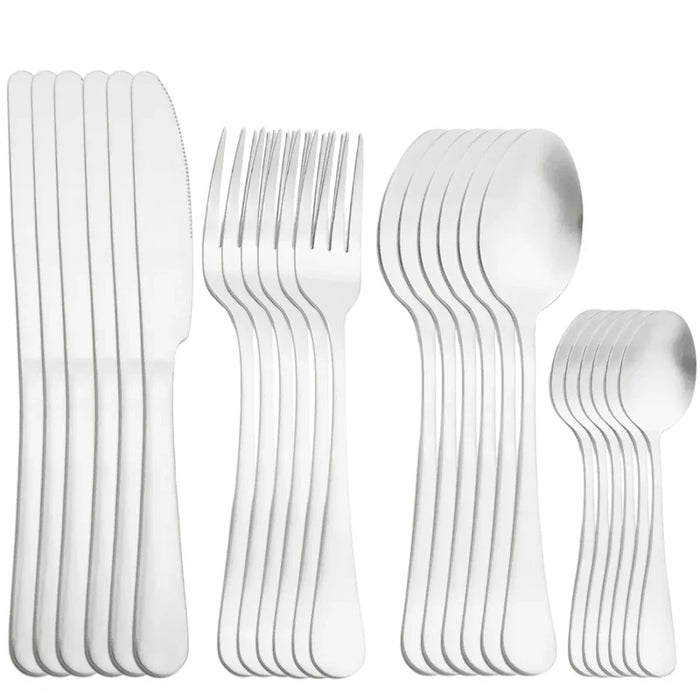 24 Piece Rainbow Stainless Steel Cutlery Set