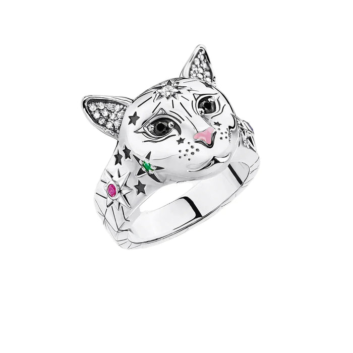925 Sterling Silver Boho Magic Cat Ring For Women
