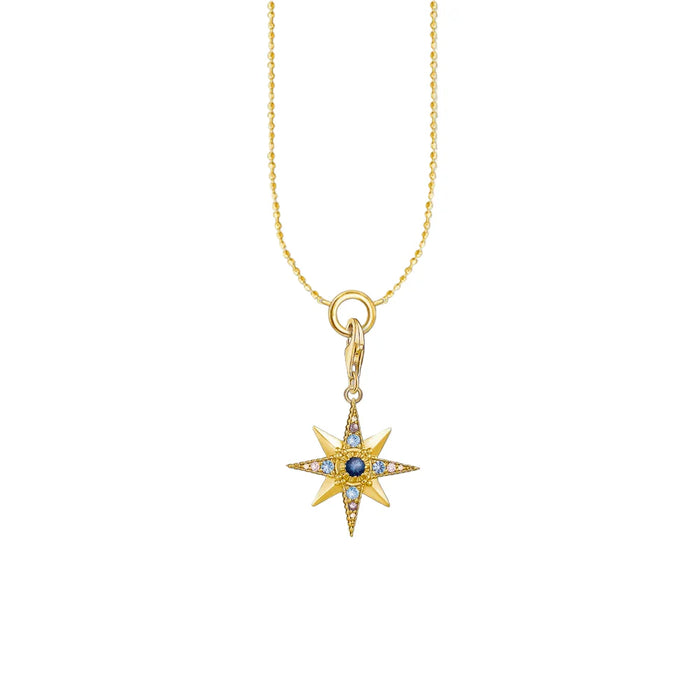 925 Sterling Silver Golden Royalty Star Charm Necklace For Women & Men