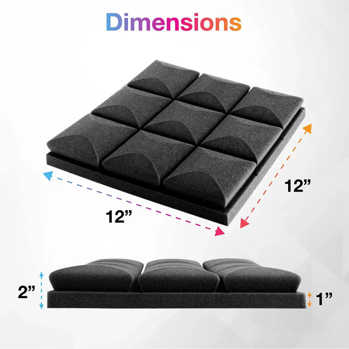 12 Pack High Density Acoust Insulation Studio Foam Panel