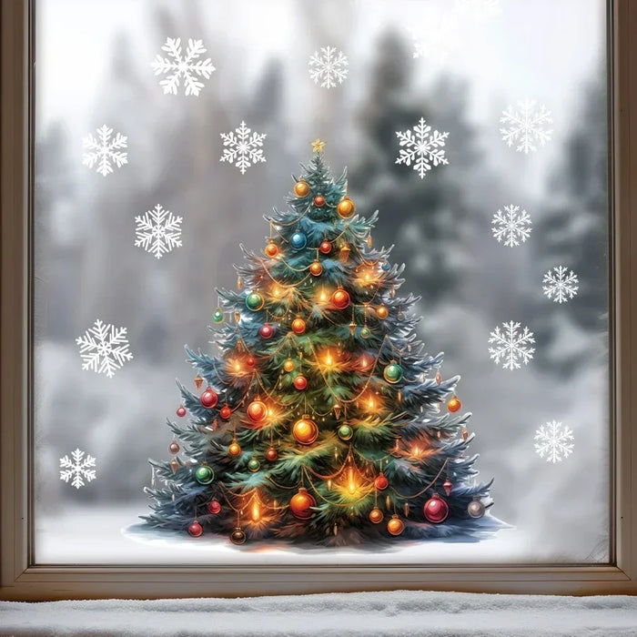 Christmas Tree Snowflake Wall Stickers For Kids Room Decor