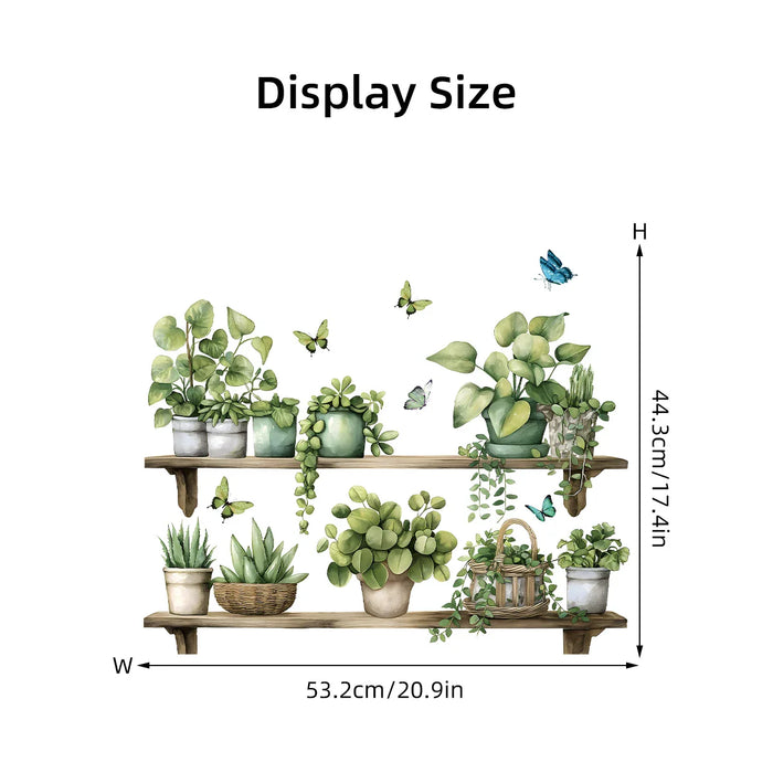 Realistic Watercolour Plant Pot Wall Stickers For Home Decor