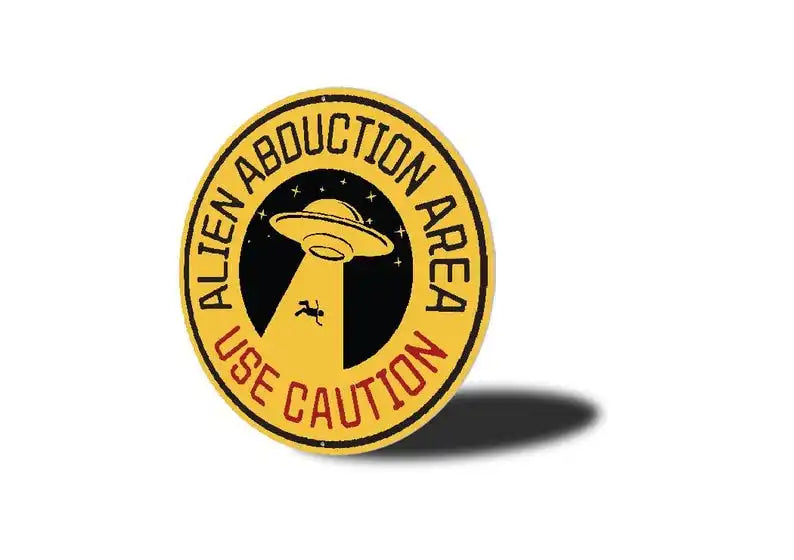 Sci-Fi Area Sign Home Decor Man Cave Gift Kid Room Decor Ufo Lover Round Metal