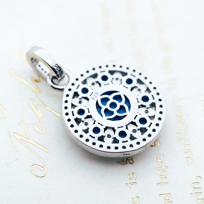 925 Sterling Silver Blue Pendant Fashion Jewelry For Women
