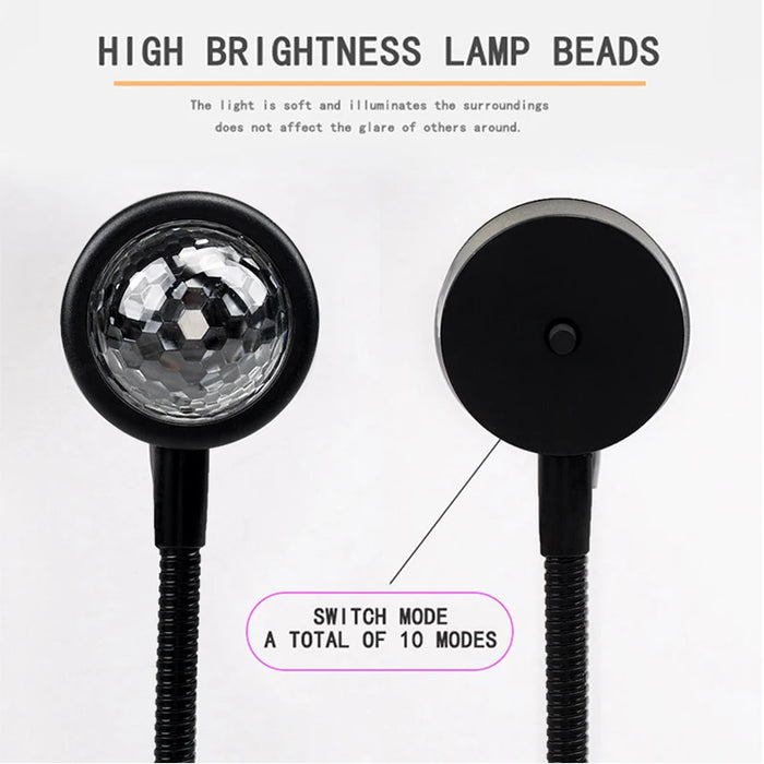 9-Mode Music Control Car Roof Star Light Rgb Led Atmosphere Projector Usb Night Lights